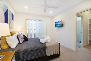 The Main Bedroom at James Street Morpeth Three Bedroom Townhouse.